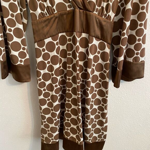 INC International Concepts Brown and White Circle Dress Size M - Picture 4 of 11